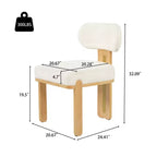 Modern Minimalist Upholstered Dining Chair with Solid Rubber Wood Legs