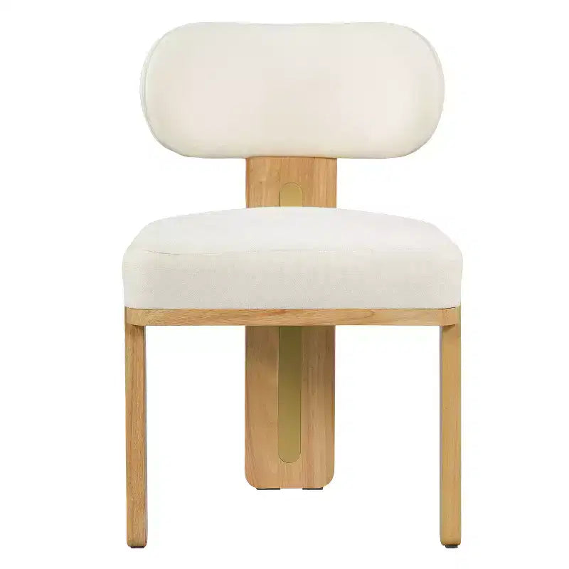 Modern Minimalist Upholstered Dining Chair with Solid Rubber Wood Legs