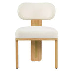 Modern Minimalist Upholstered Dining Chair with Solid Rubber Wood Legs
