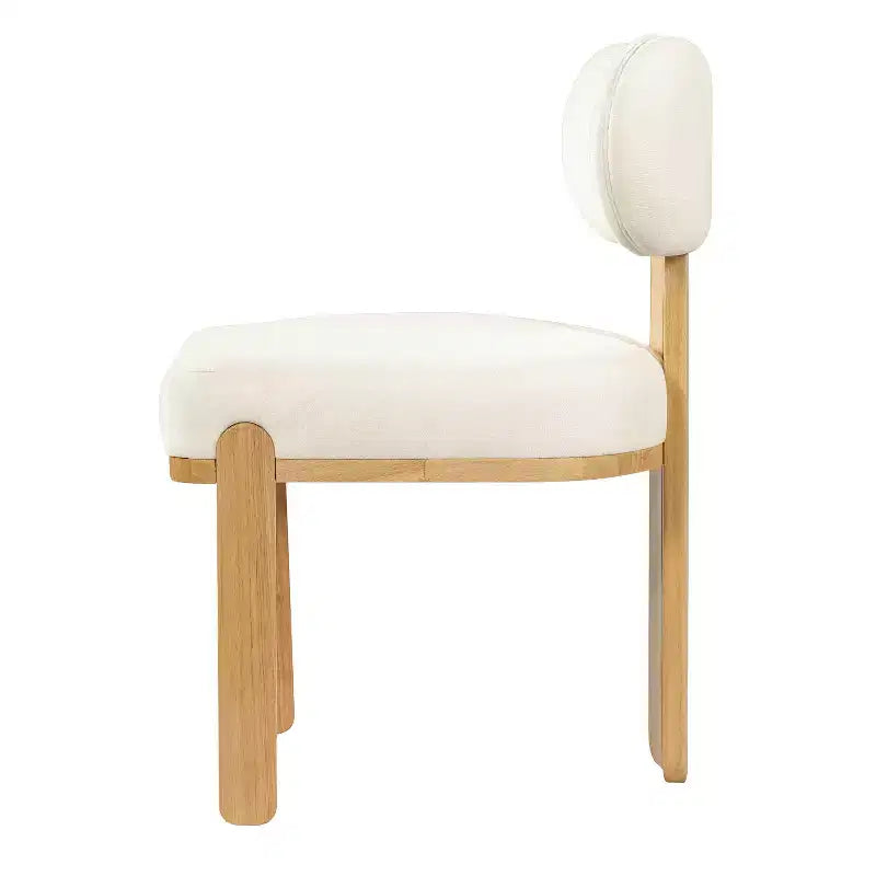 Modern Minimalist Upholstered Dining Chair with Solid Rubber Wood Legs