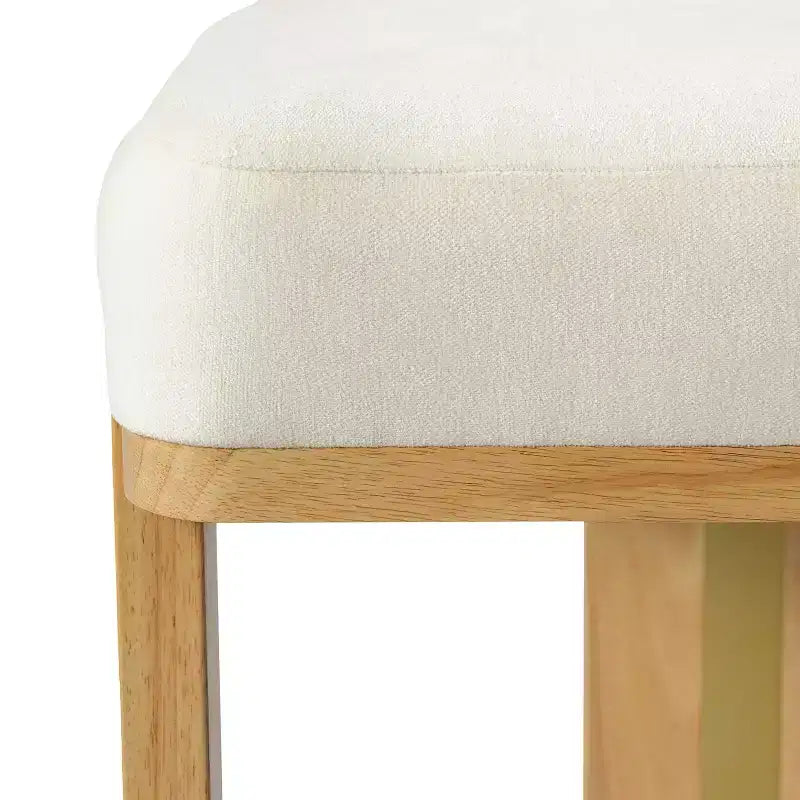 Modern Minimalist Upholstered Dining Chair with Solid Rubber Wood Legs