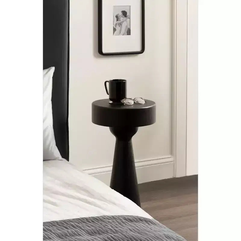 Wood Side Table, Black, 12x12x22