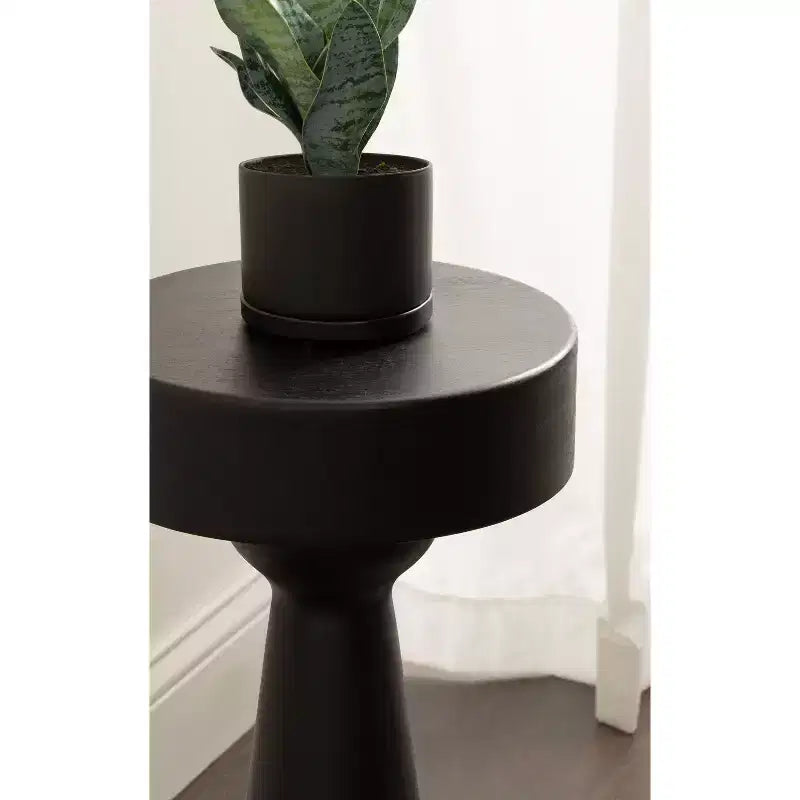 Wood Side Table, Black, 12x12x22