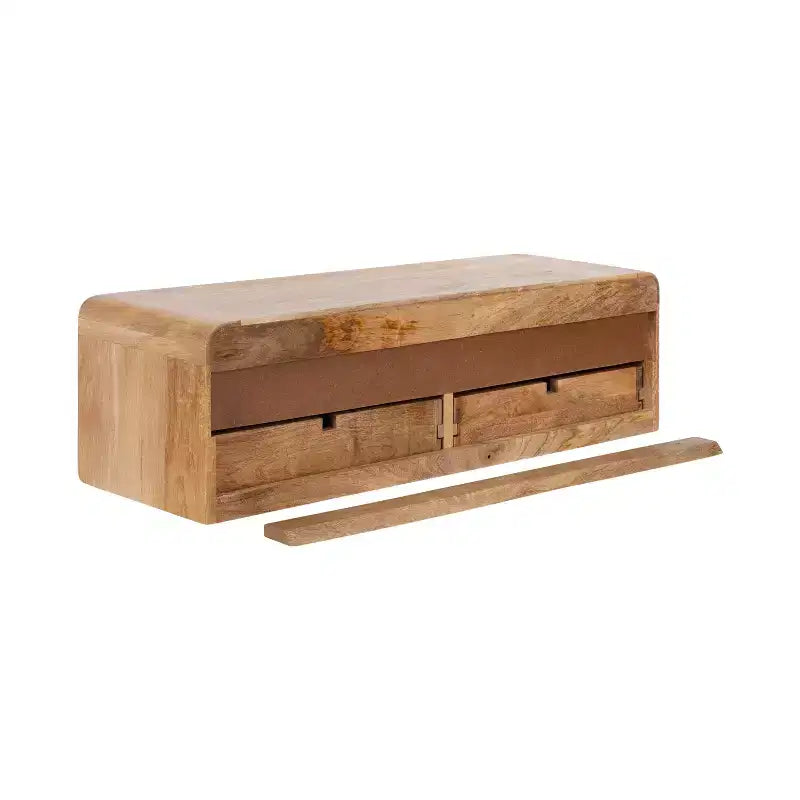 Wood Floating Console Table, Natural, 30x10x9