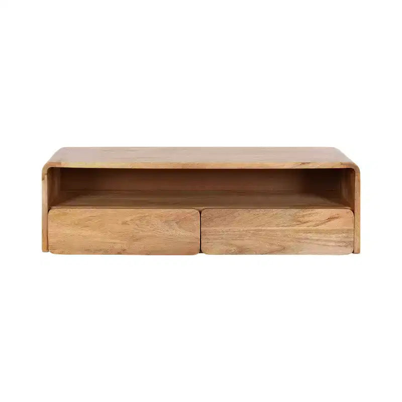 Wood Floating Console Table, Natural, 30x10x9