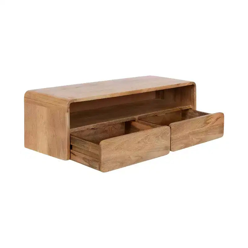 Wood Floating Console Table, Natural, 30x10x9