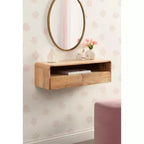 Wood Floating Console Table, Natural, 30x10x9