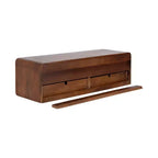 Wood Floating Console Table, Walnut Brown, 30x10x9