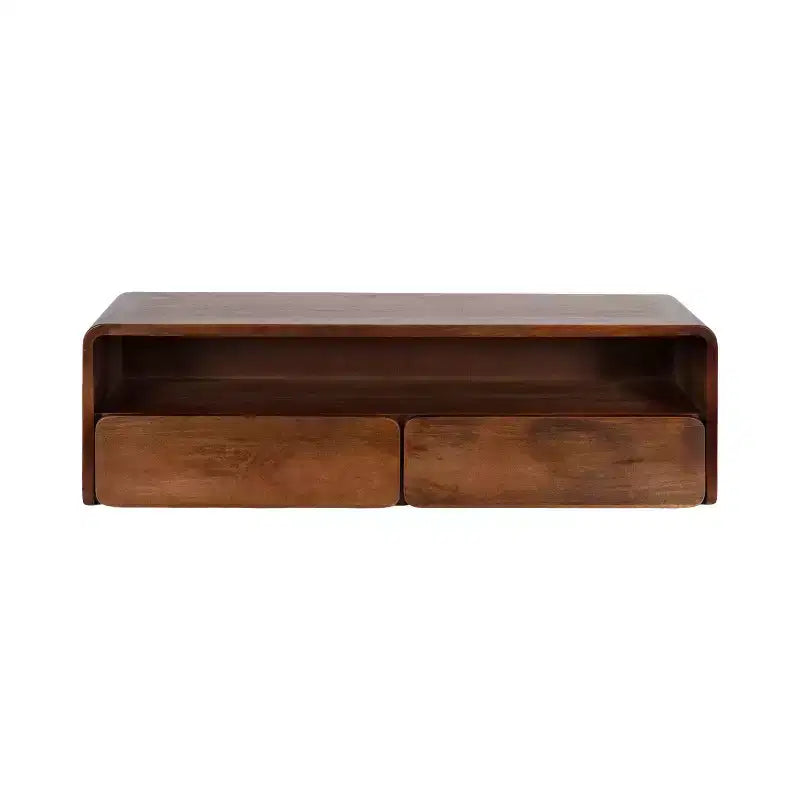 Wood Floating Console Table, Walnut Brown, 30x10x9