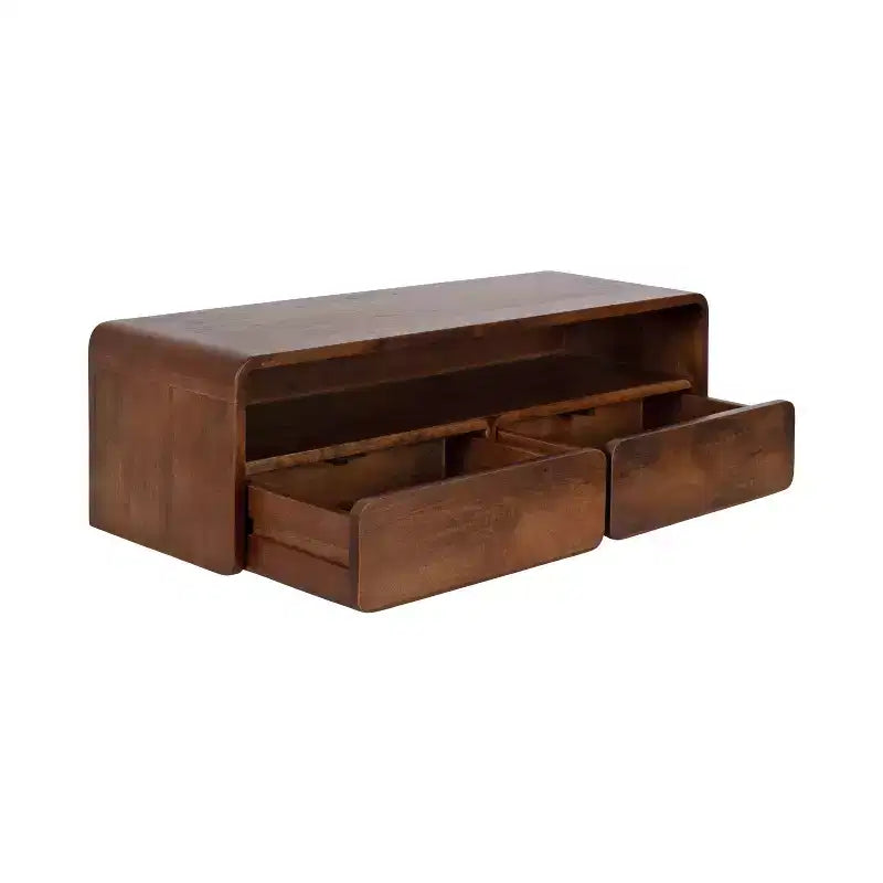 Wood Floating Console Table, Walnut Brown, 30x10x9