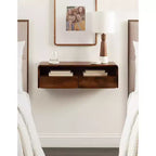 Wood Floating Console Table, Walnut Brown, 30x10x9
