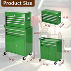 Heavy Duty 8 Drawer Tool Chest,Rolling Tool Box Cabinet,2-in-1 Detachable Metal Tool Storage Organizer,Lockable Steel Tool Cart with Portable Top Box