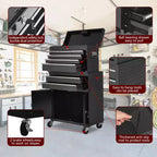 Heavy Duty 8 Drawer Tool Chest,Rolling Tool Box Cabinet,2-in-1 Detachable Metal Tool Storage Organizer,Lockable Steel Tool Cart with Portable Top Box