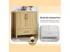 Modern Freestanding Bathroom Vanity with Ceramic Single Basin - Easy Assembly Storage Cabinet with Soft-Close Doors and Drawer