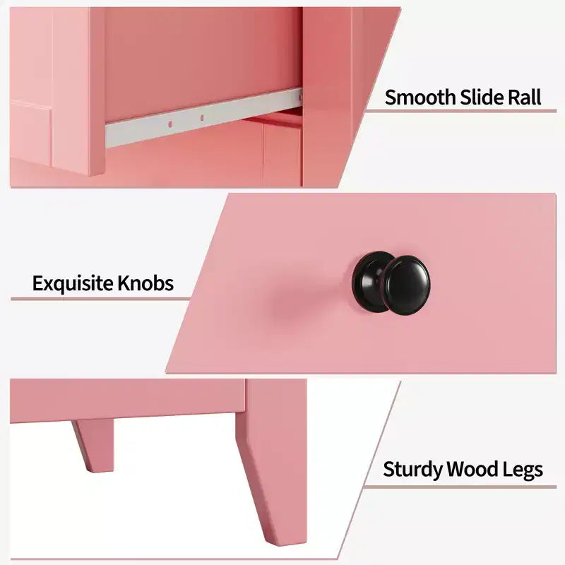 5 Drawer Dresser for Bedroom, Tall Wooden Chest of Drawers with Deep Storage & Metal Knobs, Modern Entryway Organizer
