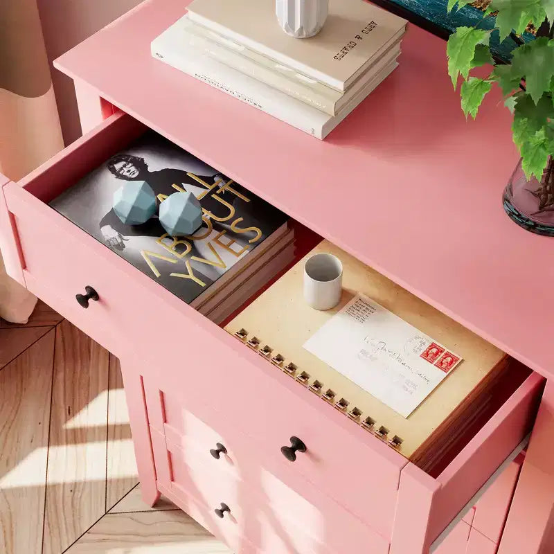 5 Drawer Dresser for Bedroom, Tall Wooden Chest of Drawers with Deep Storage & Metal Knobs, Modern Entryway Organizer
