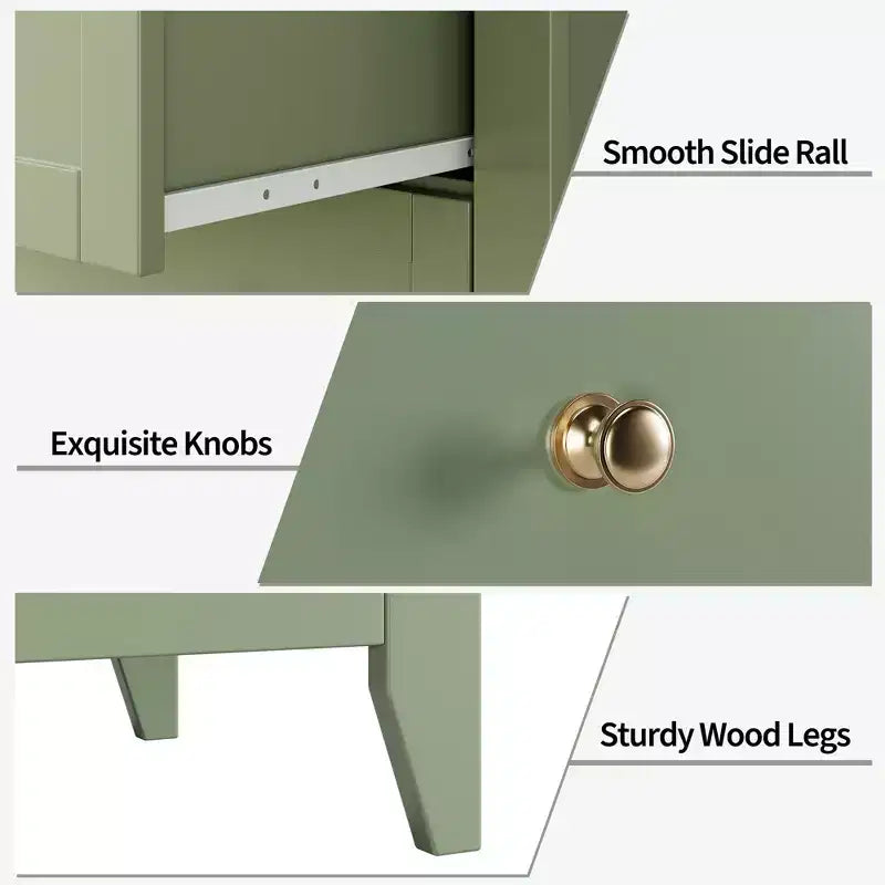5 Drawer Dresser for Bedroom, Tall Wooden Chest of Drawers with Deep Storage & Metal Knobs, Modern Entryway Organizer