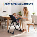 42.5 Adjustable Baby High Chair for Toddlers, Multi-Level Height & Backrest Adjustment, Removable Tray and Fast Folding for Space-Saving Storage