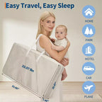3-in-1 Baby Bassinet Bedside Sleeper w/ Anti-Reflux Incline, Portable Crib w/ 6 Adjustable Heights, Wheels, Mesh & Storage Basket for Newborn