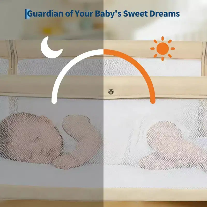 3-in-1 Baby Bassinet Bedside Sleeper w/ Anti-Reflux Incline, Portable Crib w/ 6 Adjustable Heights, Wheels, Mesh & Storage Basket for Newborn