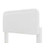 Full/Queen Upholstered Platform Bed Frame with Adjustable Height Headboard, Boucle Low Profile Bed, White