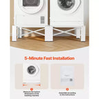 Laundry Pedestal, 12 in Height, Washer and Dryer Pedestals with 700 lbs Weight Load Capacity, Non-Slip Feet, 28.3 x 28.3 in, 2 Pack, White