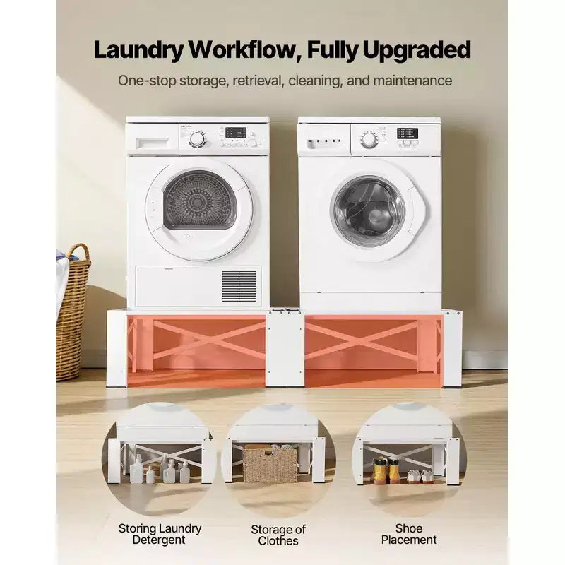 Laundry Pedestal, 12 in Height, Washer and Dryer Pedestals with 700 lbs Weight Load Capacity, Non-Slip Feet, 28.3 x 28.3 in, 2 Pack, White