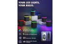 Nightstand with Charging Station & LED Lights, Night Stand with 3 Drawers and Sliding Top