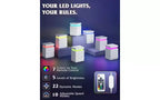 Nightstand with Charging Station & LED Lights, Night Stand with 3 Drawers and Sliding Top