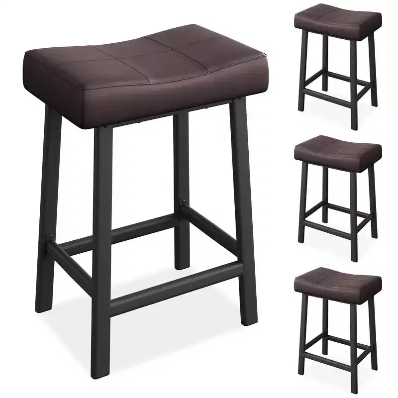 Counter Height Bar Stools with Upholstered Surface for Dining Room, Home Bar
