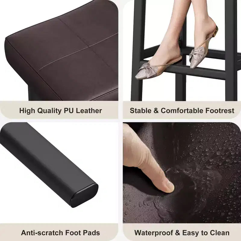 Counter Height Bar Stools with Upholstered Surface for Dining Room, Home Bar
