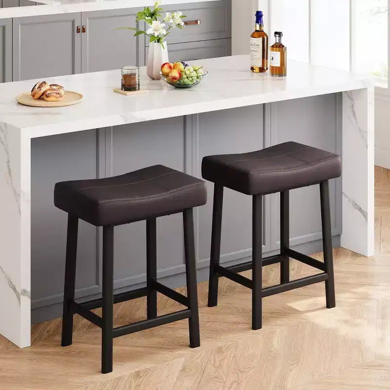 Counter Height Bar Stools with Upholstered Surface for Dining Room, Home Bar