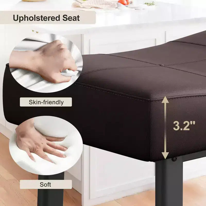 Counter Height Bar Stools with Upholstered Surface for Dining Room, Home Bar