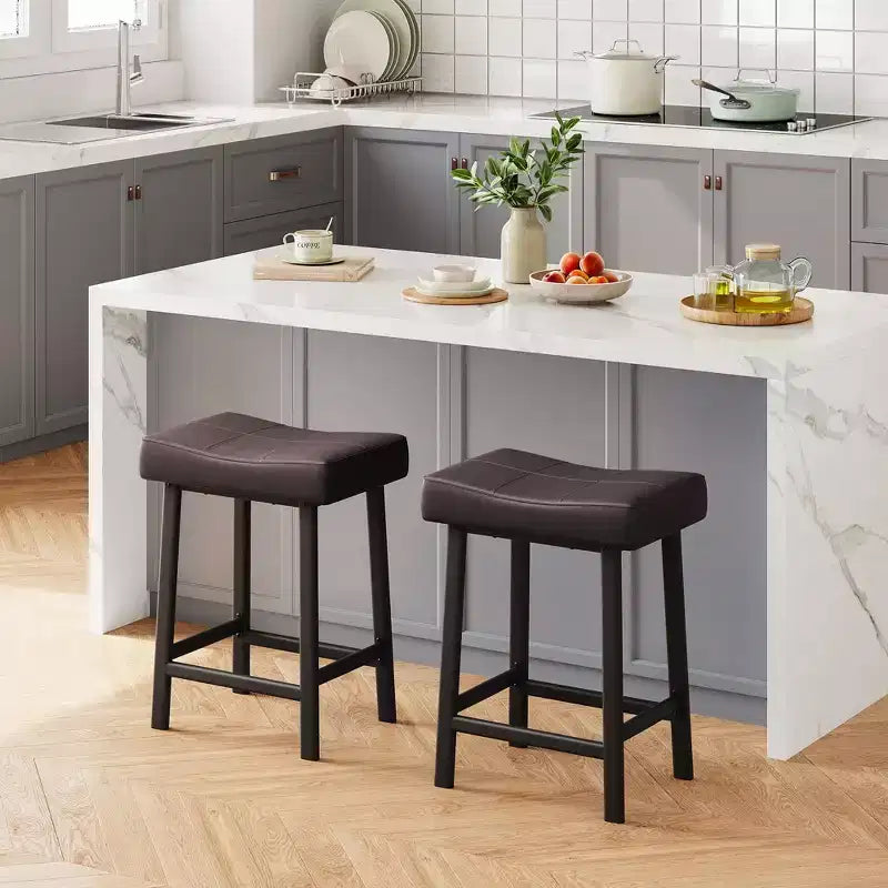 Counter Height Bar Stools with Upholstered Surface for Dining Room, Home Bar