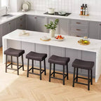 Counter Height Bar Stools with Upholstered Surface for Dining Room, Home Bar