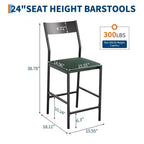 Counter Height Bar Stools with Upholstered Surface for Dining Room, Home Bar