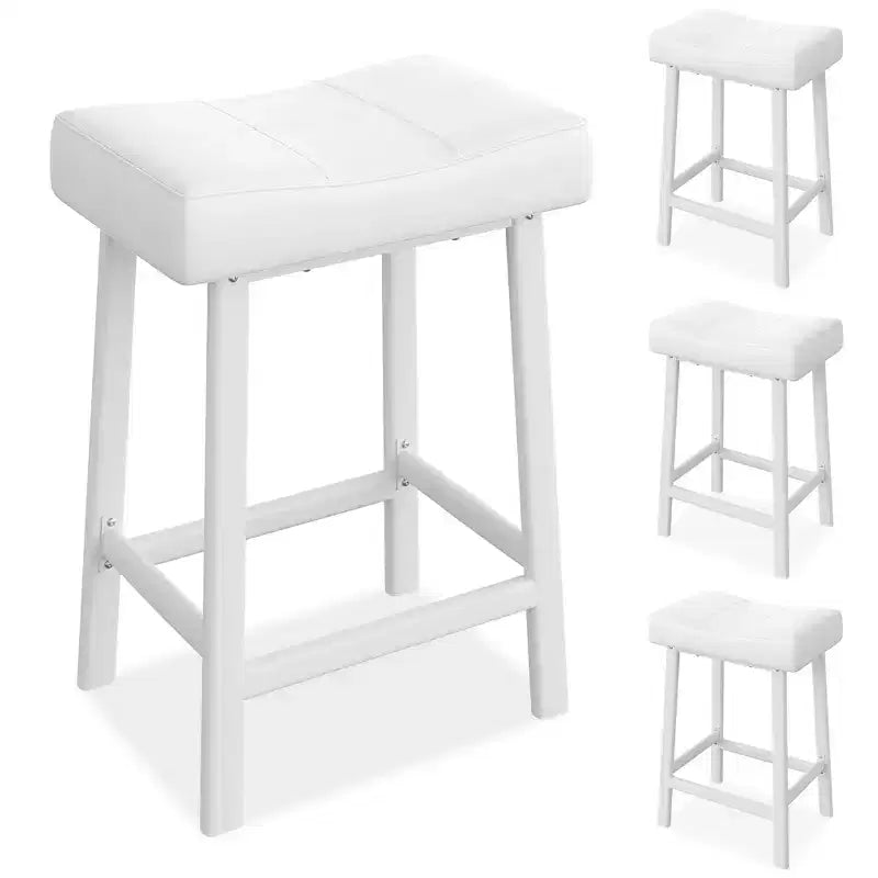Counter Height Bar Stools with Upholstered Surface for Dining Room, Home Bar