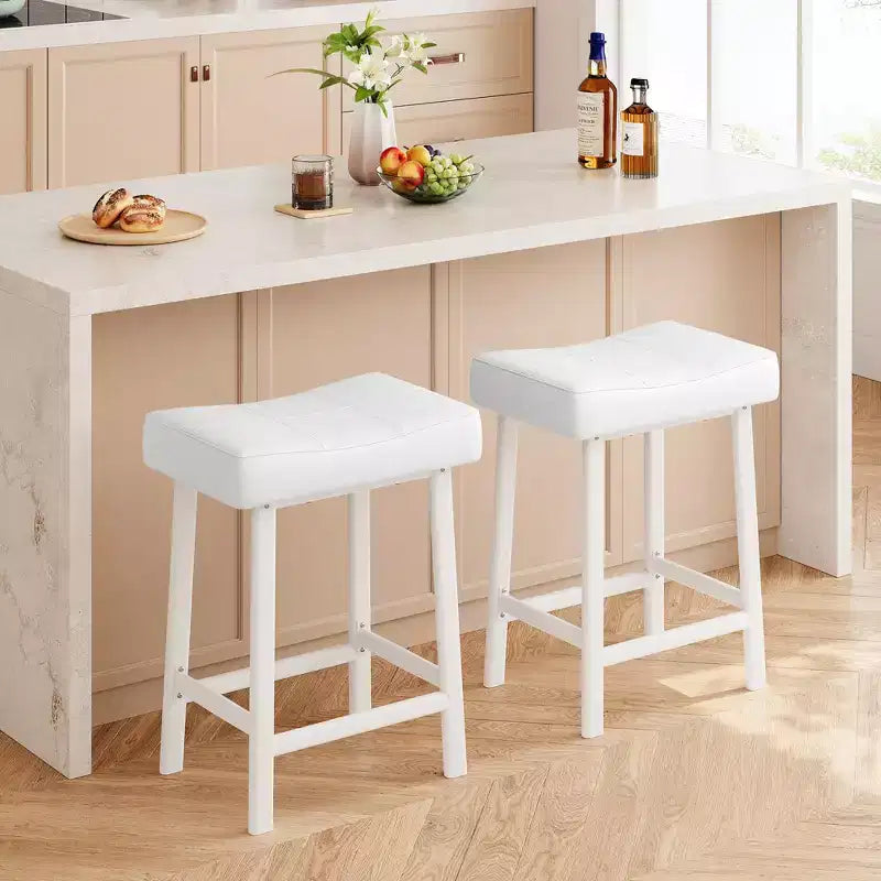 Counter Height Bar Stools with Upholstered Surface for Dining Room, Home Bar