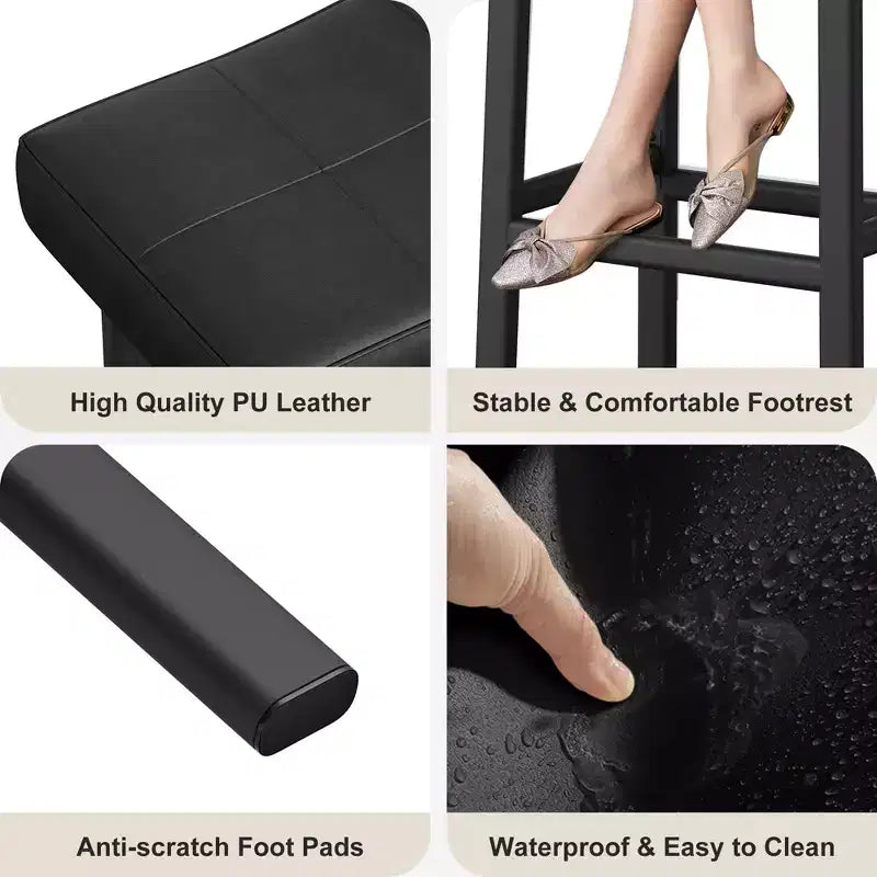 Counter Height Bar Stools with Upholstered Surface for Dining Room, Home Bar