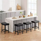 Counter Height Bar Stools with Upholstered Surface for Dining Room, Home Bar