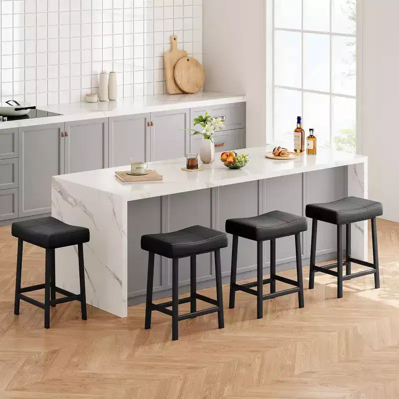 Counter Height Bar Stools with Upholstered Surface for Dining Room, Home Bar