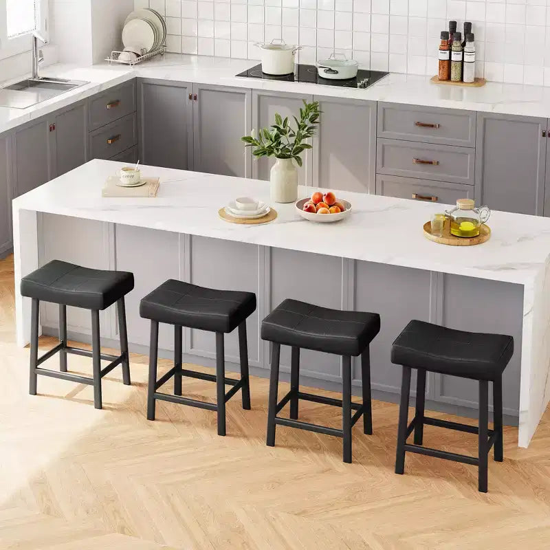 Counter Height Bar Stools with Upholstered Surface for Dining Room, Home Bar