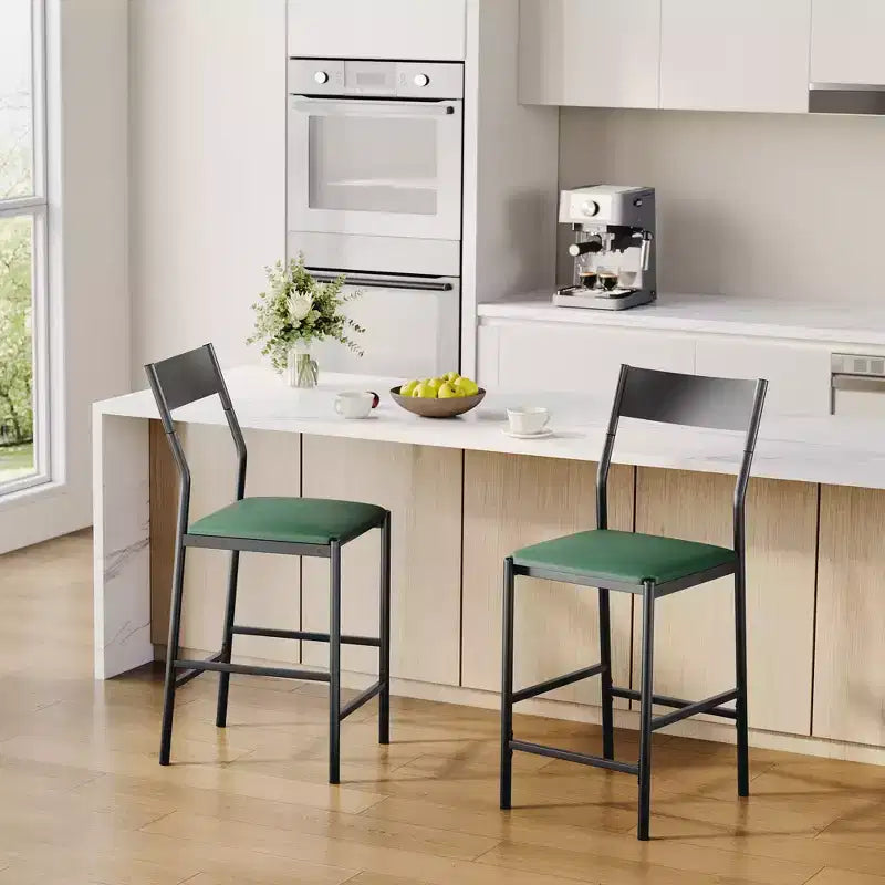 Counter Height Bar Stools with Upholstered Surface for Dining Room, Home Bar