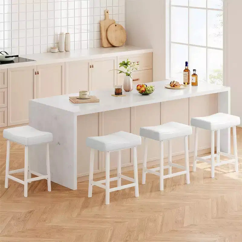 Counter Height Bar Stools with Upholstered Surface for Dining Room, Home Bar