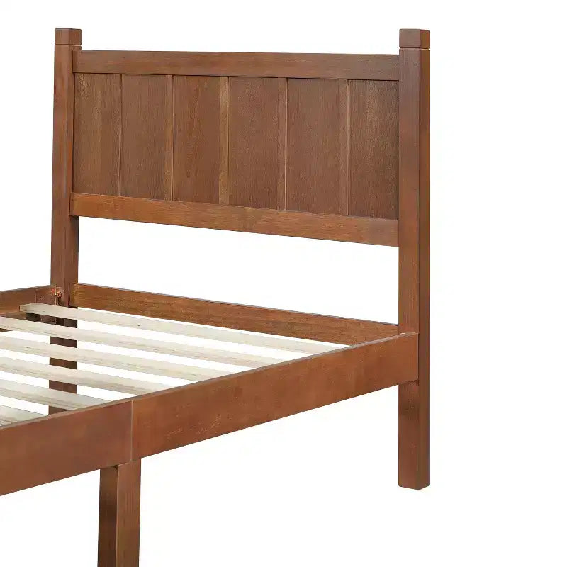 Twin Size Flat Panel Bed With Headboard & Footboard, Easy Assembly