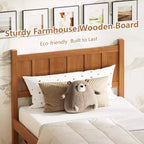 Twin Size Flat Panel Bed With Headboard & Footboard, Easy Assembly