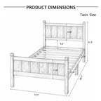 Twin Size Flat Panel Bed With Headboard & Footboard, Easy Assembly