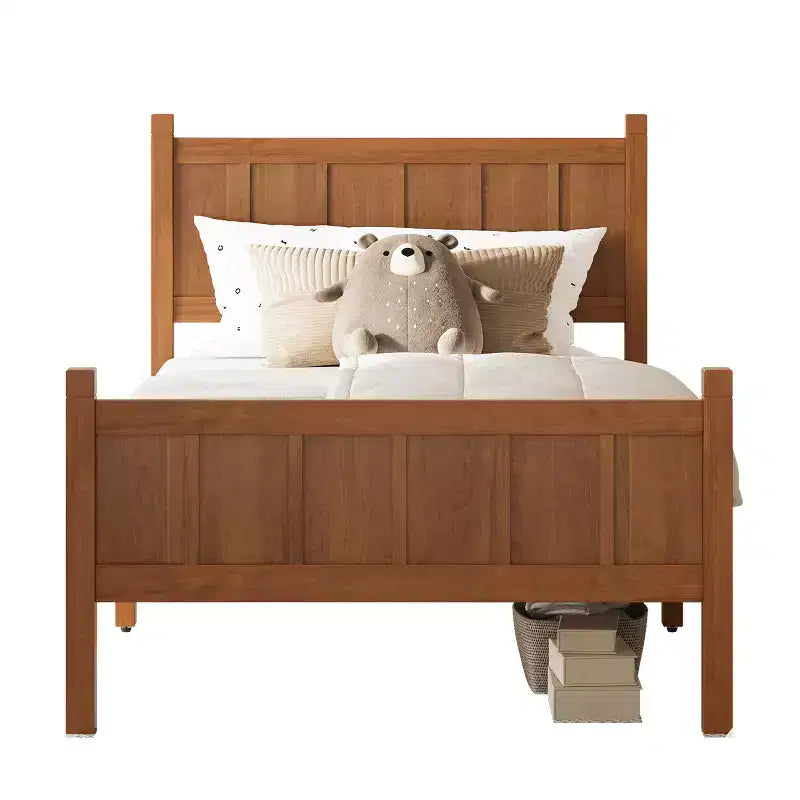 Twin Size Flat Panel Bed With Headboard & Footboard, Easy Assembly