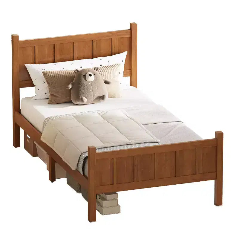 Twin Size Flat Panel Bed With Headboard & Footboard, Easy Assembly