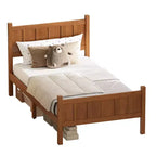 Twin Size Flat Panel Bed With Headboard & Footboard, Easy Assembly
